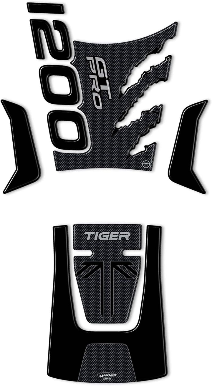 labelbike - 3D Aufkleber Kit 2 Motorrad Tankkissen Motorrad Tankschutz kompatibel mit Triumph Tiger