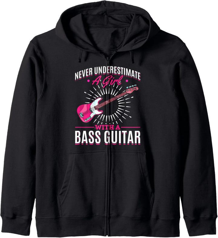 Musiker Bassist Mädchen Bass Gitarrist Musik Bass Gitarre Kapuzenjacke