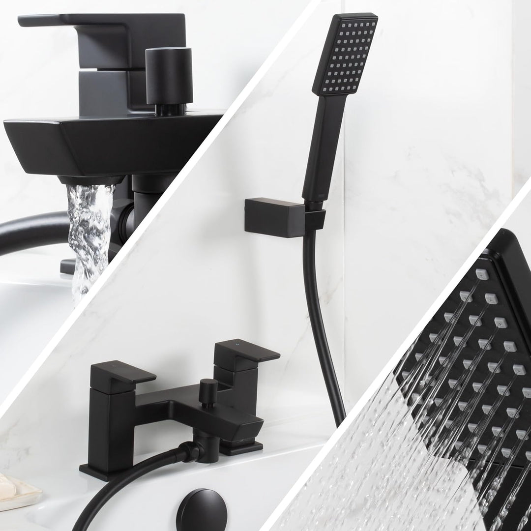 Bristan COB BSM BLK Mischbatterie für Badewanne und Dusche, Schwarz