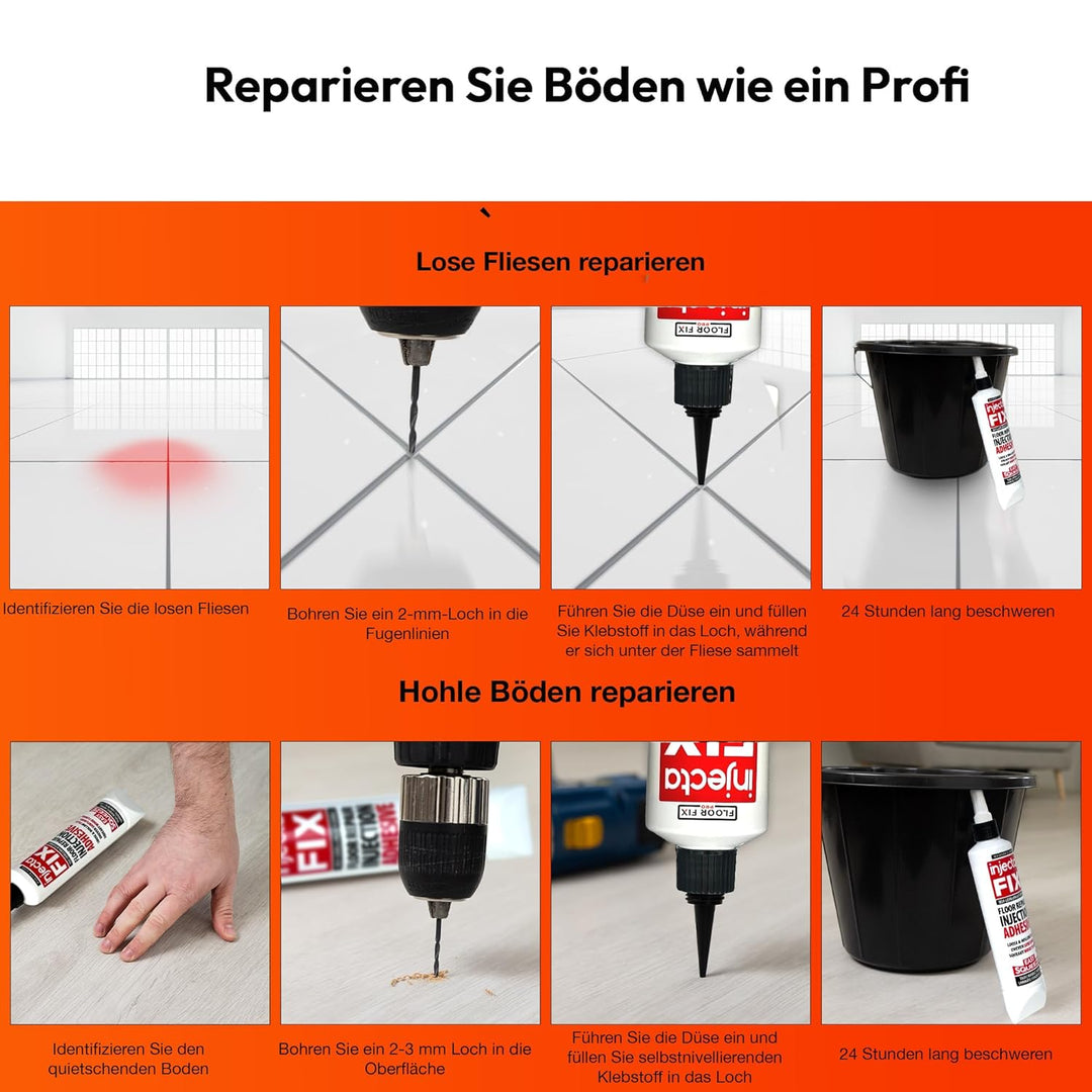 300 ml Easy Squeeze – Flexibler, starker Kleber zum Befestigen loser und hohler Fliesen + Holz-, LVT