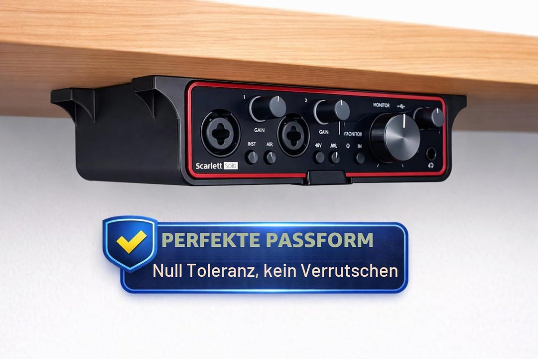 Tischhalterung für Focusrite Scarlett Solo 3rd Gen Audio-Interface, Desk Mount, Under Desk Mount, Sc