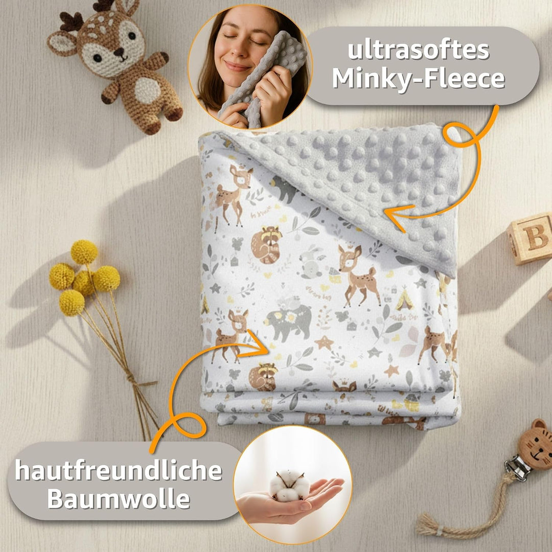 Einschlagdecke Babyschale Decke Kinderwagen 90x90cm - universal Baby Babydecke für Buggy Autositz Ga