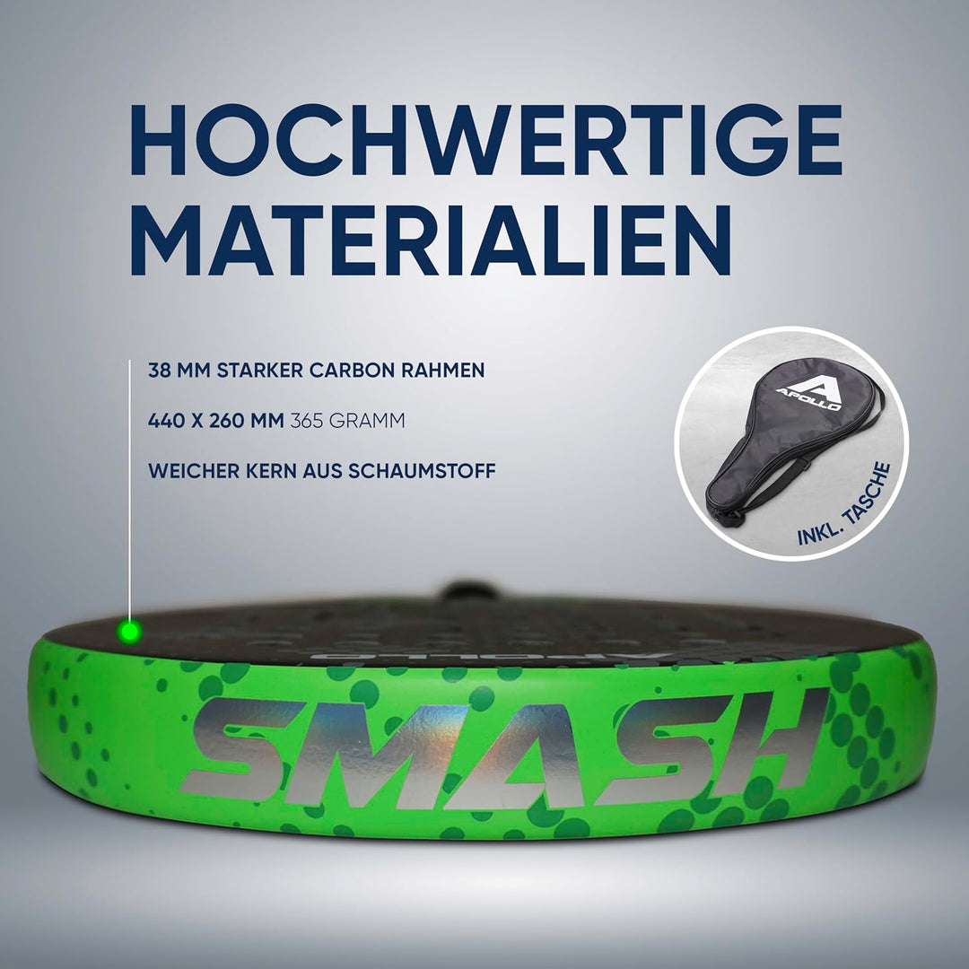 Apollo Padel Schläger - Padelschläger für Anfänger und Fortgeschrittene, Carbon-Schläger für Damen u