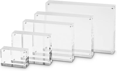 Maul Bilderrahmen MAULstyle aus Acryl 21,1 x 14,9 x 3 cm | Doppelseitiger Fotorahmen im Hoch- oder Q