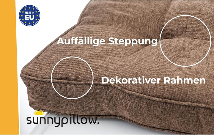 sunnypillow Polster für Gartenmöbel - Sitzkissen 40 x 40 cm für Rattanmöbel - Stuhlauflage Outdoor,