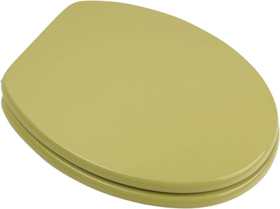aquaSu® WC-Sitz Grün Venezia, Toilettendeckel in Oliv, Metallscharniere rostfrei, mit robustem Holz-