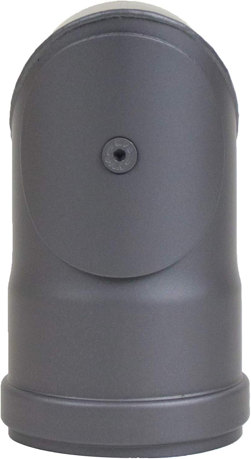 LANZZAS Pelletrohr Bogen 90° 1x abgewinkelt (Spitzwinkel) - Durchmesser 80 mm - Farbe: gussgrau - mi