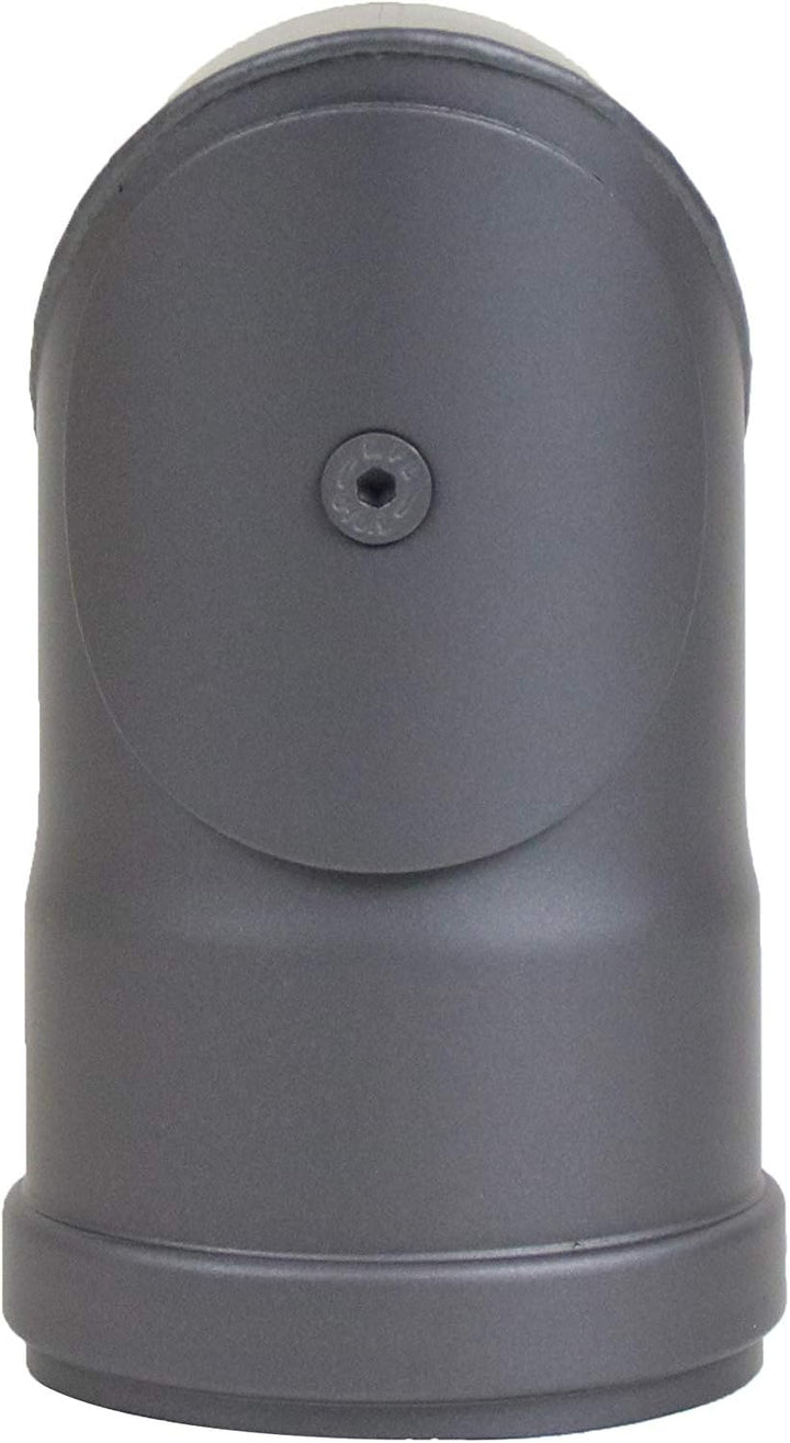 LANZZAS Pelletrohr Bogen 90° 1x abgewinkelt (Spitzwinkel) - Durchmesser 80 mm - Farbe: gussgrau - mi