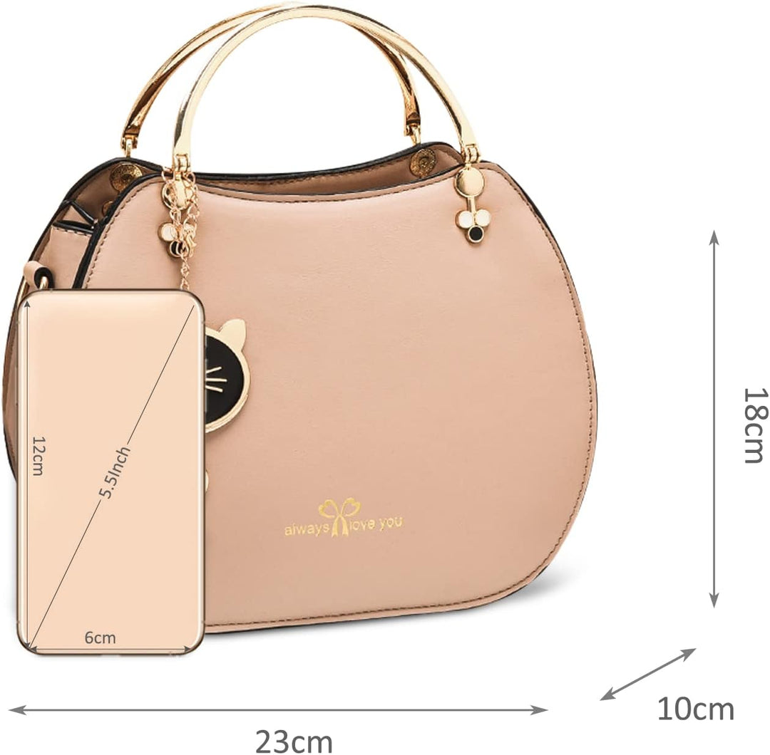 NICOLE & DORIS Runde Umhängetasche Damen Handtasche Klein Tasche Mode Crossbody Bag Damen PU Leder H