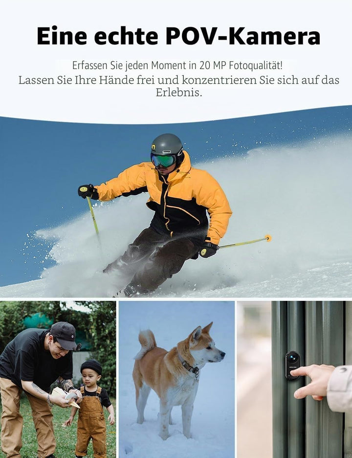 Apexcam K70 mit 64G Karte 4K mini Action cam POV Camera EIS Bildstabilisierung WLAN bodycam 30m wass