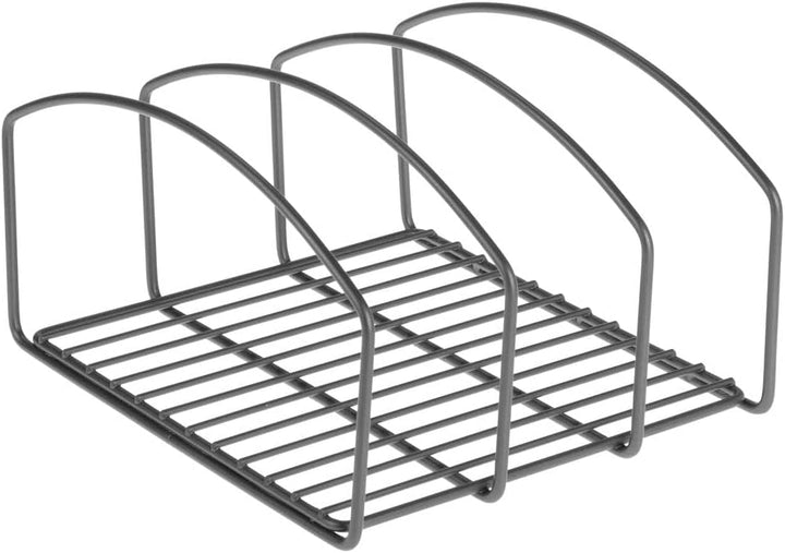 mDesign 2er-Set Geschirrablage für Kochtöpfe, Deckel und Pfannen – kompakter Topfdeckelhalter mit 3