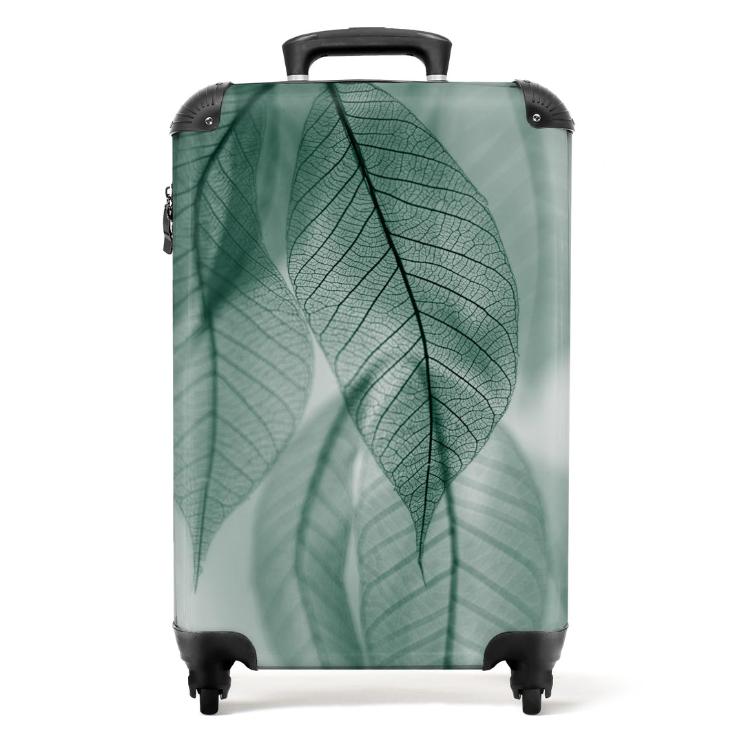 NoBoringSuitcases.com® Koffer Handgepäck Trolley Rollkoffer Kleine Reisekoffer mit 4 Rollen - Blätte