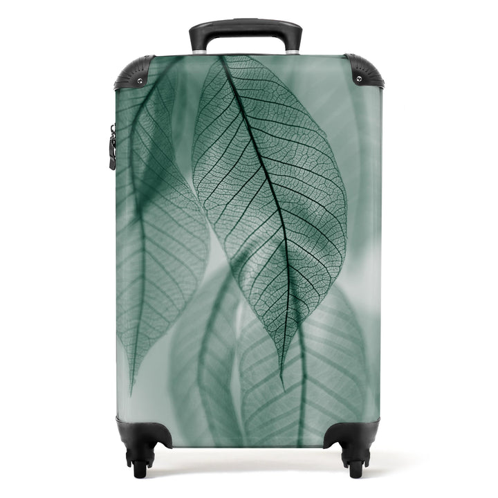 NoBoringSuitcases.com® Koffer Handgepäck Trolley Rollkoffer Kleine Reisekoffer mit 4 Rollen - Blätte