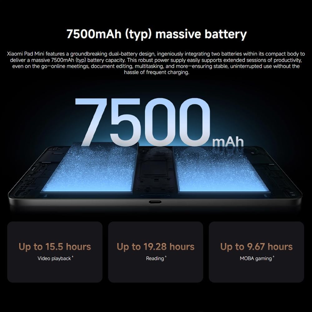 XIAOMI Tablet Pad Mini 12GB+512GB 9,9 Zoll Schwarz 7500mAh Akku 165Hz IPS LCD Display Mediatek Dimen
