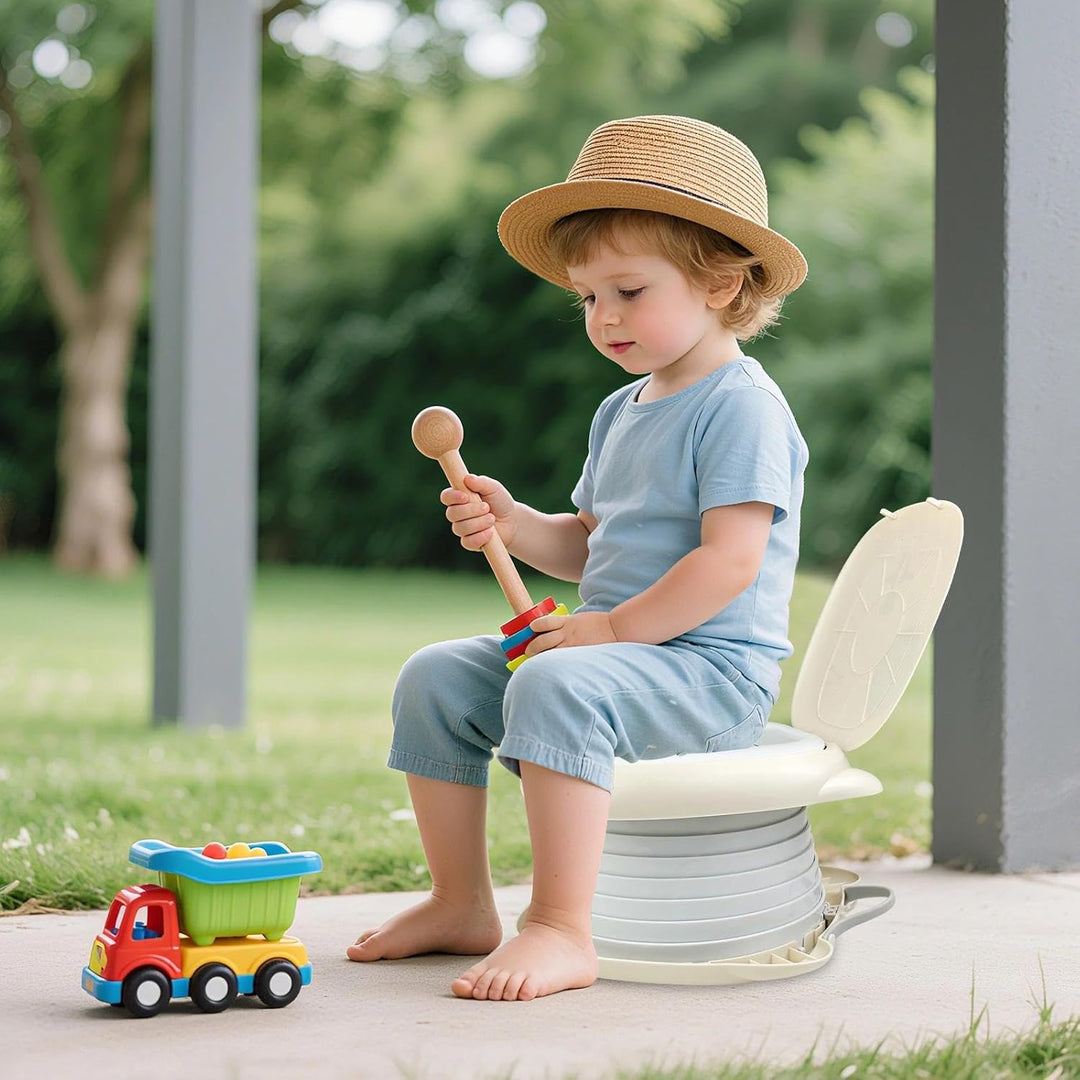 Chiluxendo Reisetoilette Kinder mit Ersatztaschen, Reisetöpfchen Faltbar, Kindertoilette für Unterwe