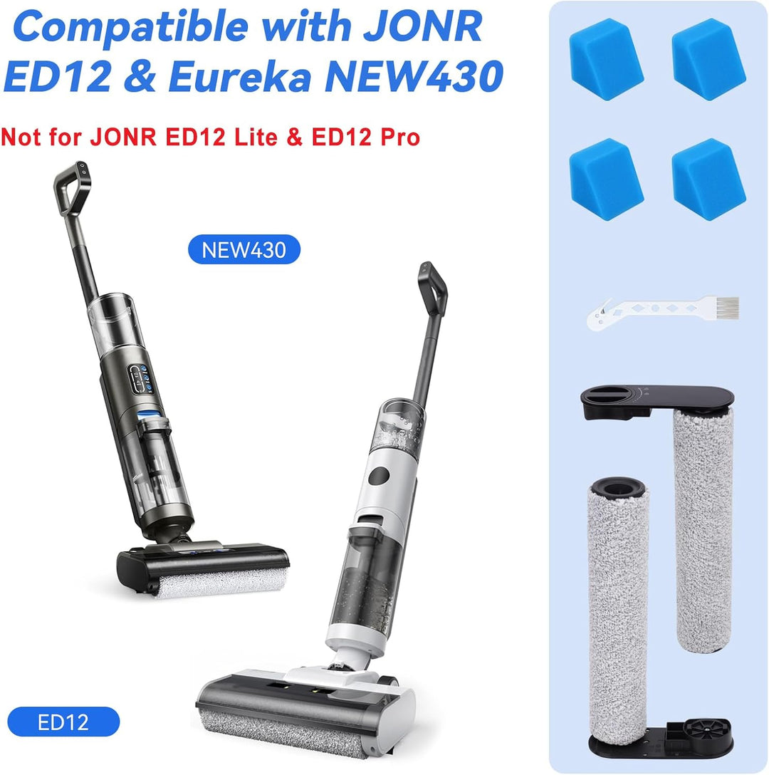 Rollenbürste & Filter Zubehör Ersatzteil für Eureka NEW430BL/ JONR ED12 Staubsauger, 2 Bürstenrollen