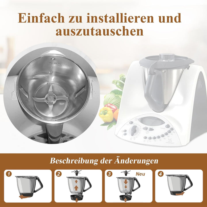 XUNNIU Messer für Vorwerk Thermomix TM31- SUS420 Edelstahlmesser für Thermоmix Messer TM31 - Küchenm