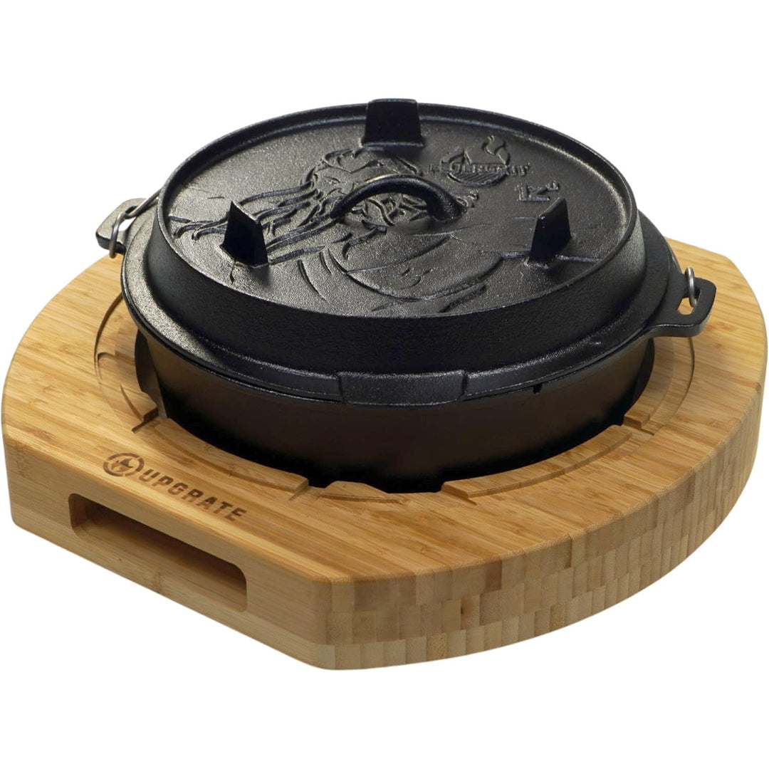 Upgrate BBQ Chef Board Schneidbrett im Set mit Feuergott Dutch Oven 6 Liter, Hackbrett, Servierbrett
