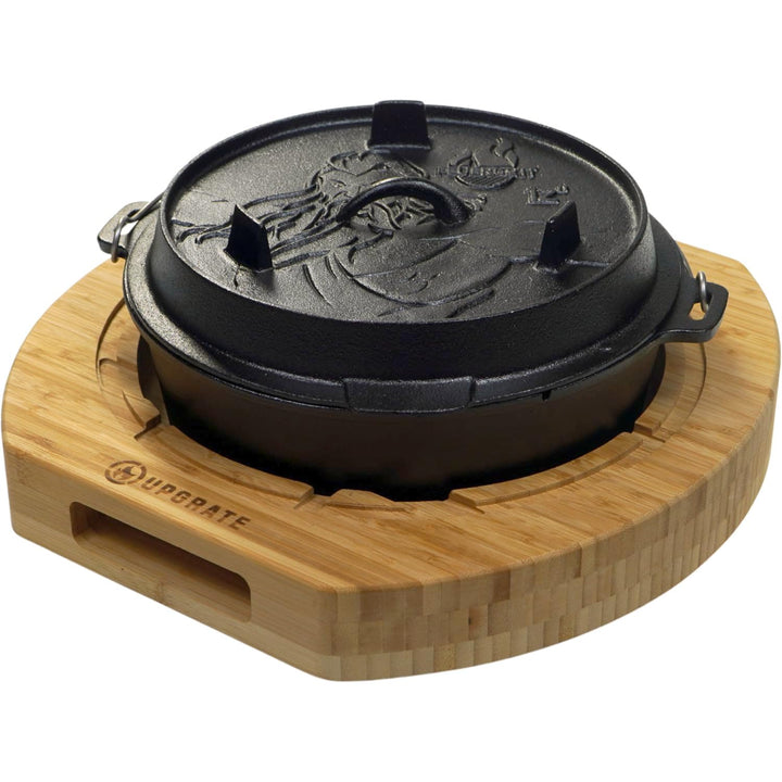 Upgrate BBQ Chef Board Schneidbrett im Set mit Feuergott Dutch Oven 6 Liter, Hackbrett, Servierbrett
