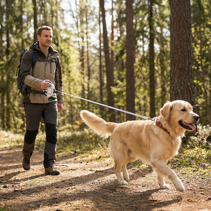 Ausziehbare Hundeleine 3m mit LED Licht – Robuste Rollleine für Kleine Mittlere Grosse Hunde bis 40k