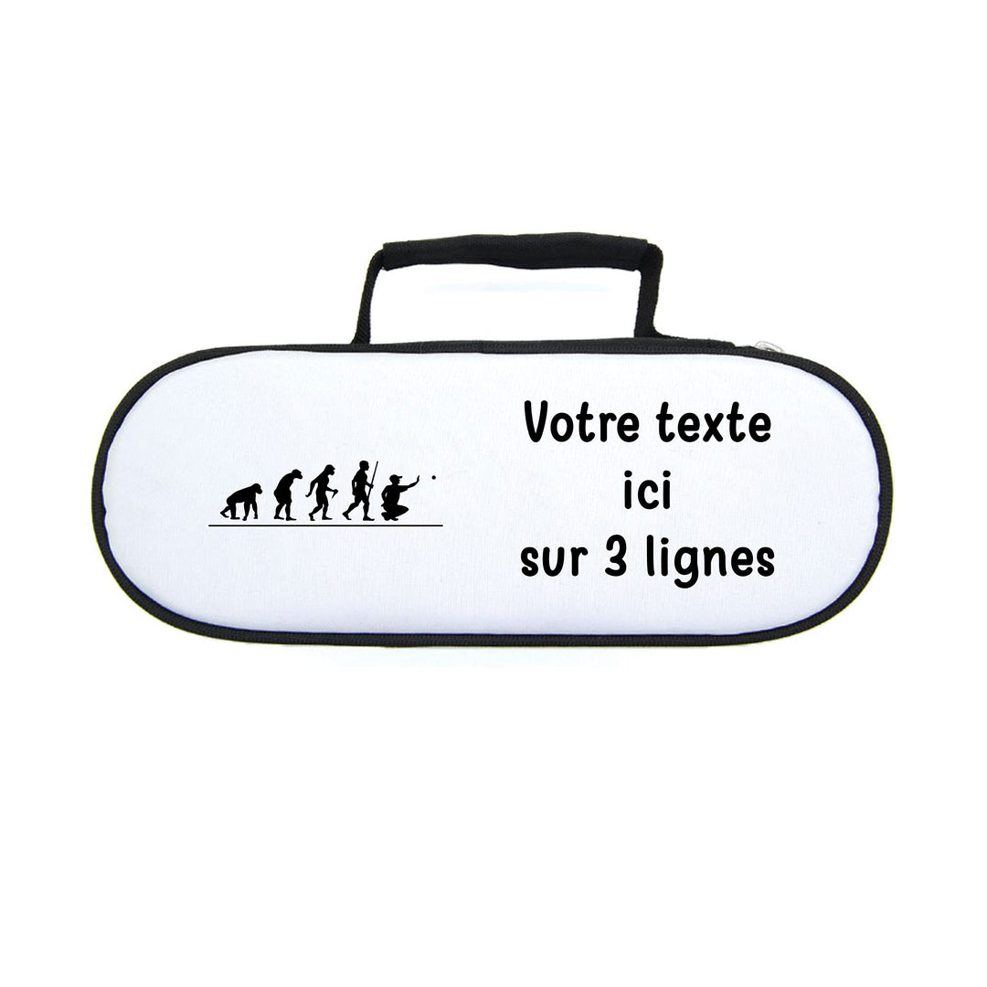 Mygoodprice Tasche für Pétanque-Kugeln, Piktogramm Evolution mit Text