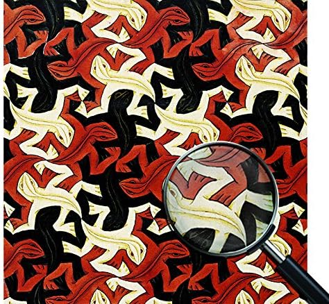 Giallobus - Bild - Druck AUF LEINWAND - Escher - Lizard - 70 x 70 cm, 70 x 70 CM