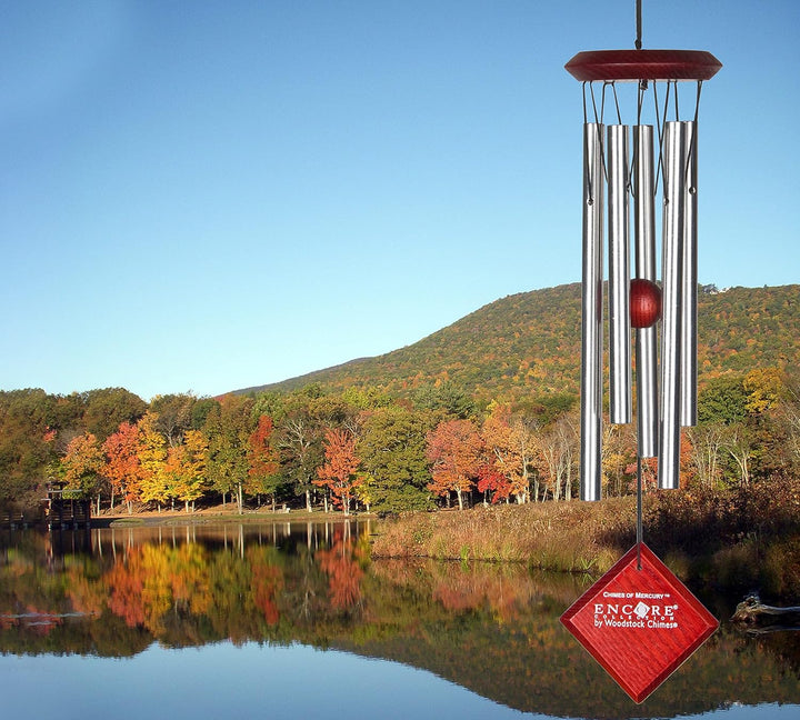 Woodstock Encore Collection Windspiel Chimes of Mercury, silber Silber / Schwarz 35,6 cm, Silber / S
