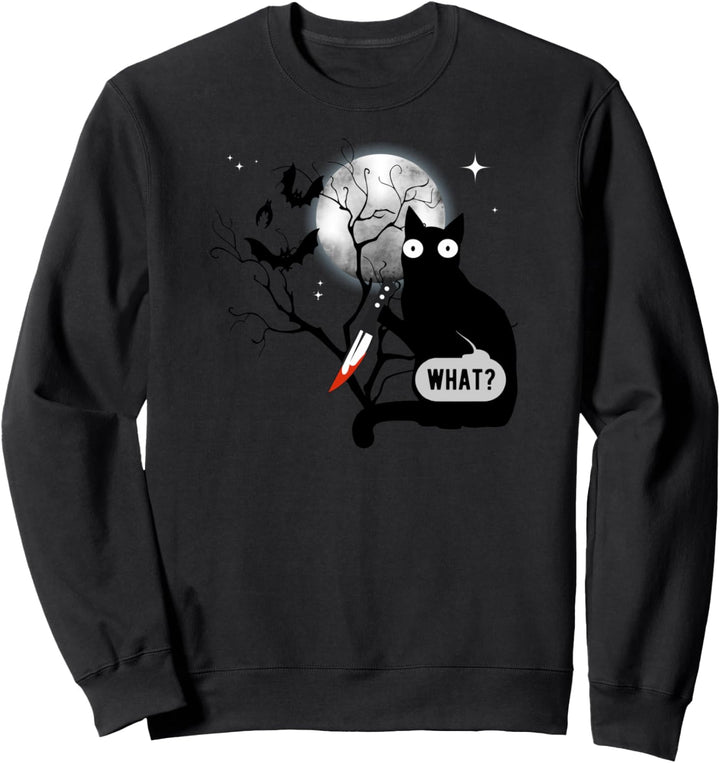 Lustige Katze was? Attentäter Mörderische Katze & Messer Sweatshirt