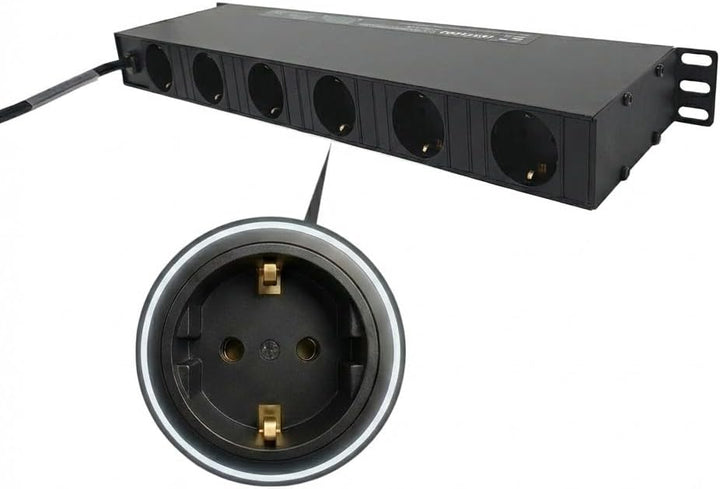 Infitronic - INSV1003-19 Zoll 1HE 6-Kanal-Schaltkonsole Steckdosenleiste Stromverteiler DJ Switch (e