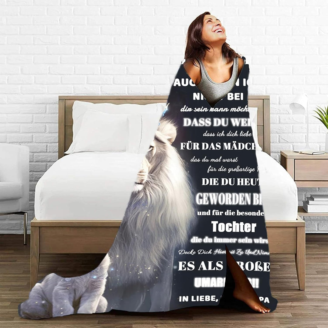 Personalisierte Decke Geschenk für Tochter Von Papa, Kuscheldecke Flauschige An Meine Tochter Von Va