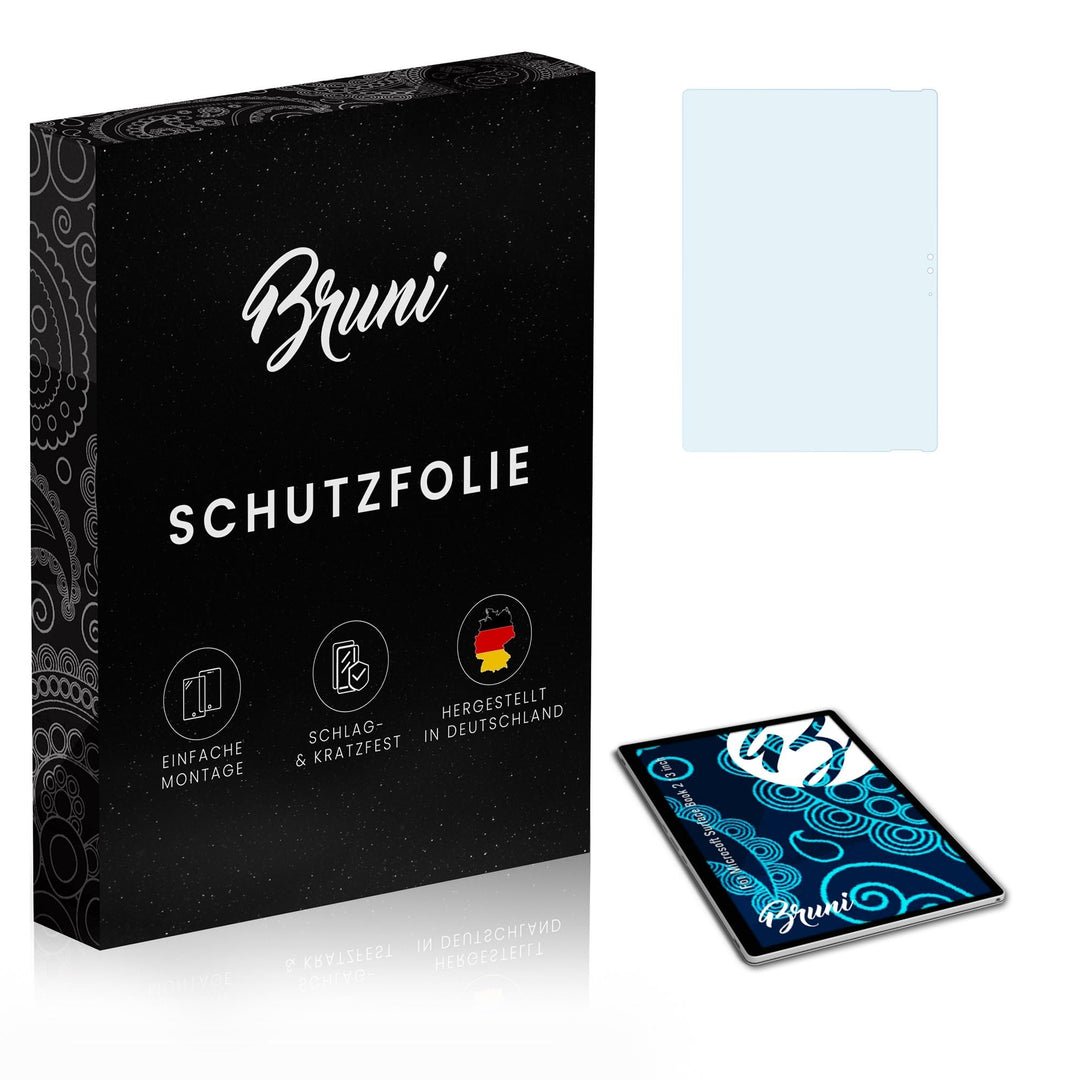 Bruni Schutzfolie kompatibel mit Microsoft Surface Book 2 13 inch Folie, glasklare Displayschutzfoli