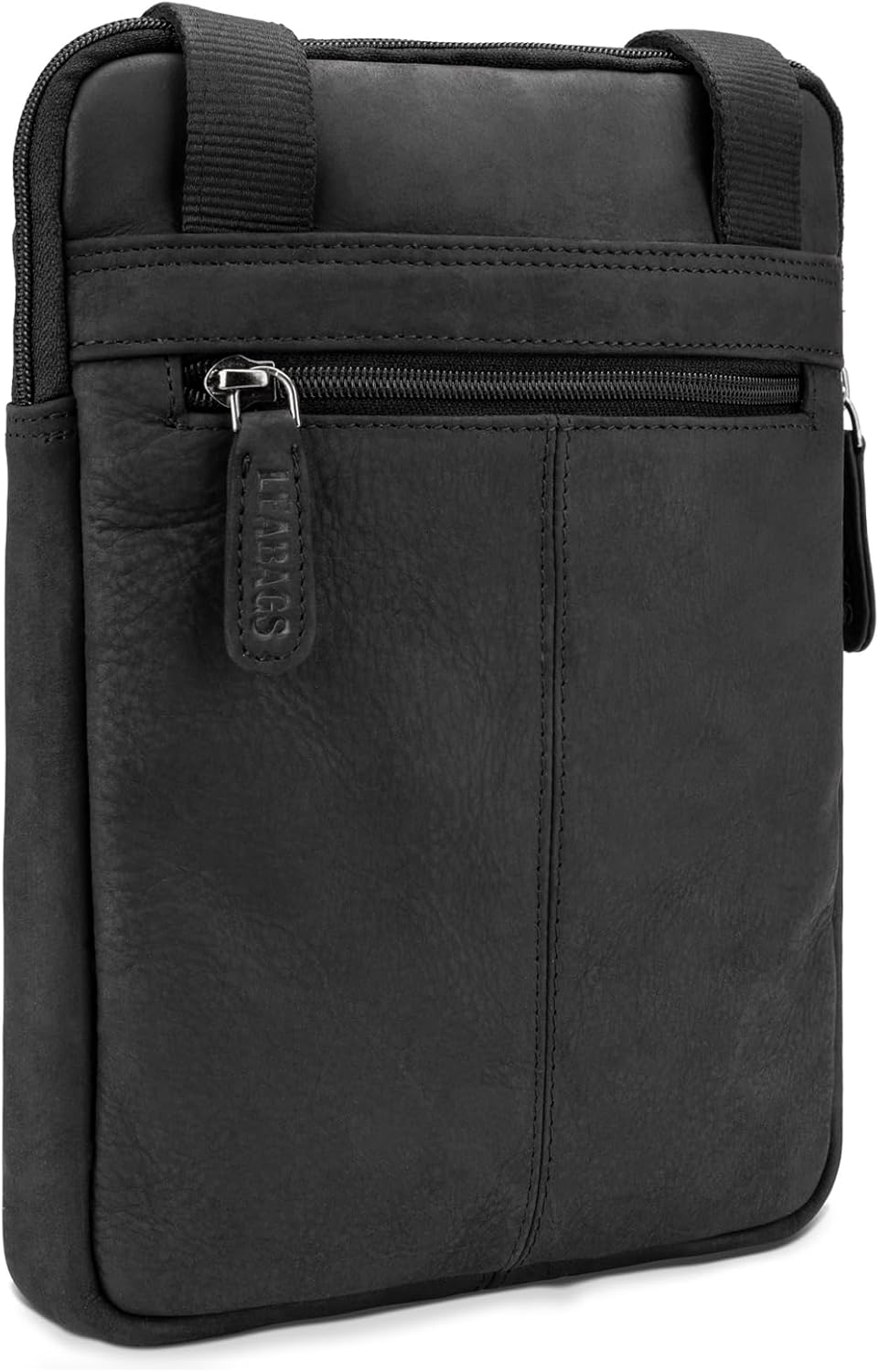LEABAGS Detroit Umhängetasche Herren – Kleine Leder Umhängetasche 21x26 cm – Mini Crossbody Tasche m