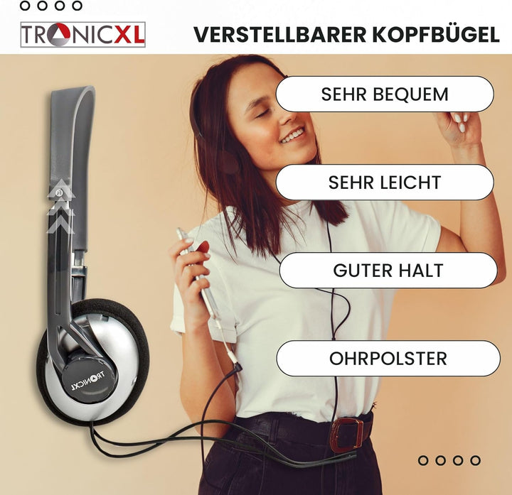 Fernseh Kopfhörer 6m langes Kabel Kopfbügel kompatibel mit für Fernseher Samsung LG Sony Toshiba DYO