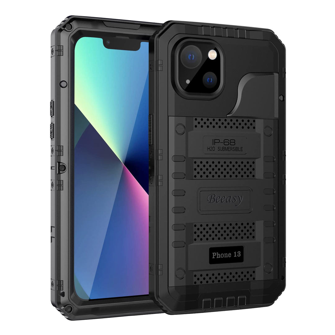 Beeasy für iPhone 13 Wasserdicht Outdoor Hülle (6,1"), Stossfest Panzerhülle Militär 360 Grad Schutz
