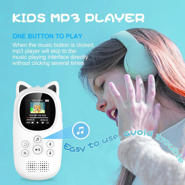 32GB MP3-Player mit Bluetooth 5.0, Oilsky Kinder MP3 Player mit Kopfhörer, 750mAh Tragbarem Sport Mp