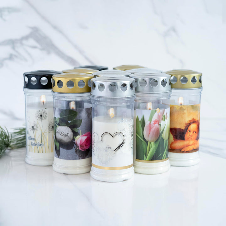 10er Sets HOFER GRABKERZEN 4 Tage Brenndauer - Das Original [Verbundenheit Select] Trauerkerzen mit