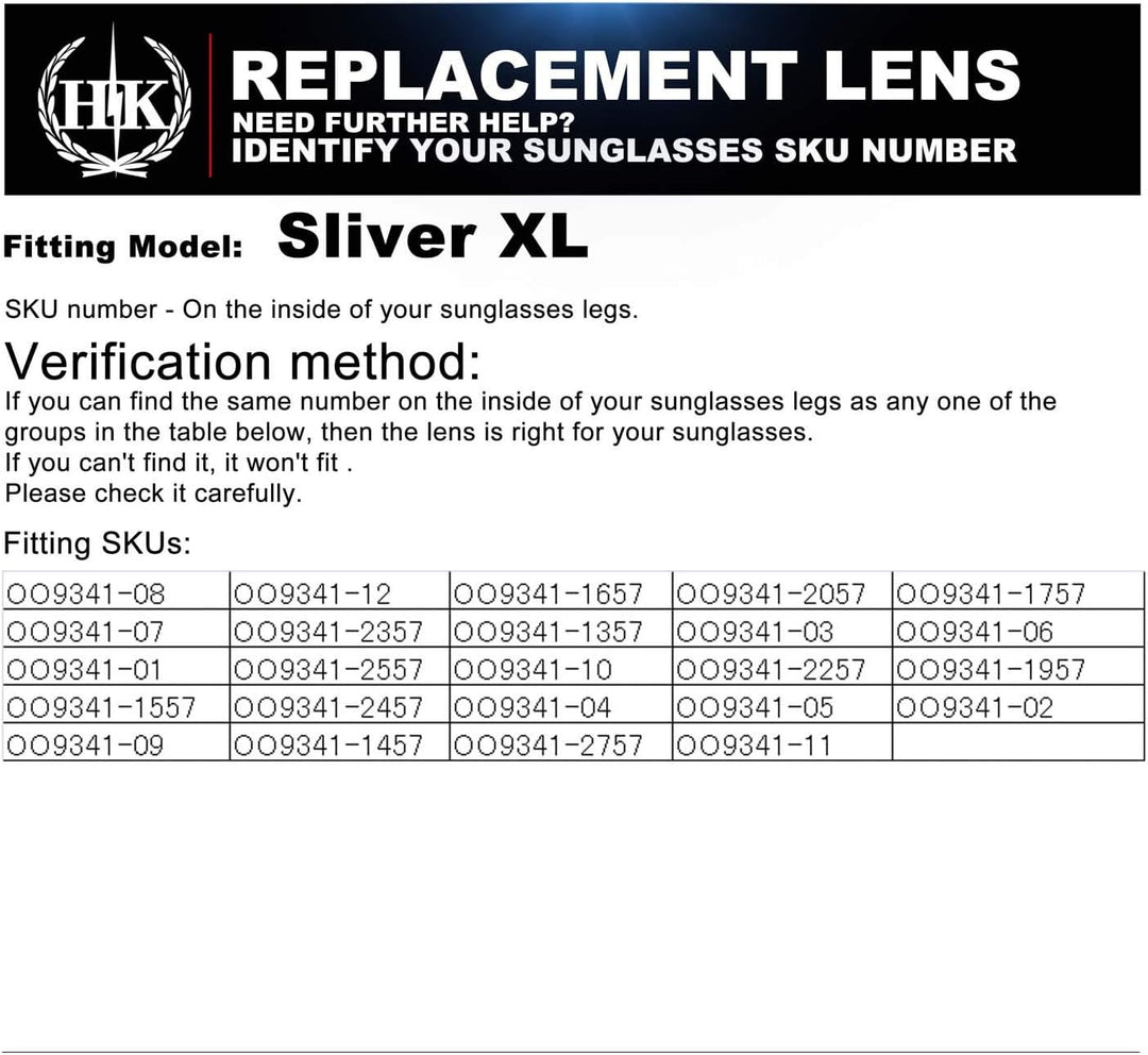 HKUCO Reinforce Ersatz-Brillengläser für Oakley Sliver XL Rot/Schwarz Sonnenbrille