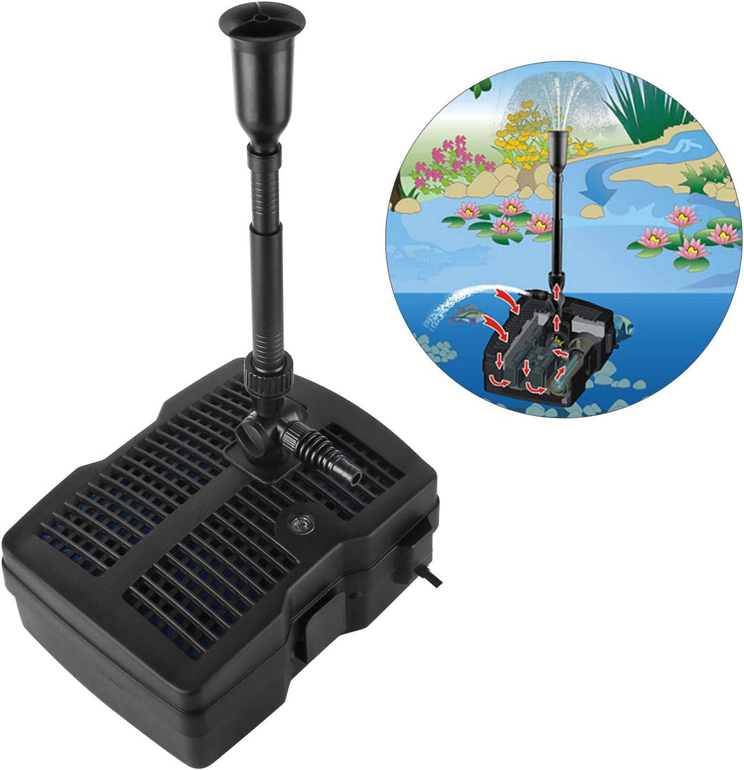 Forever Speed 4 in 1 Teichpumpe Springbrunnenpumpe mit Filter, 9W UV-Klärer, 1000l/h, mit 10m Stromk