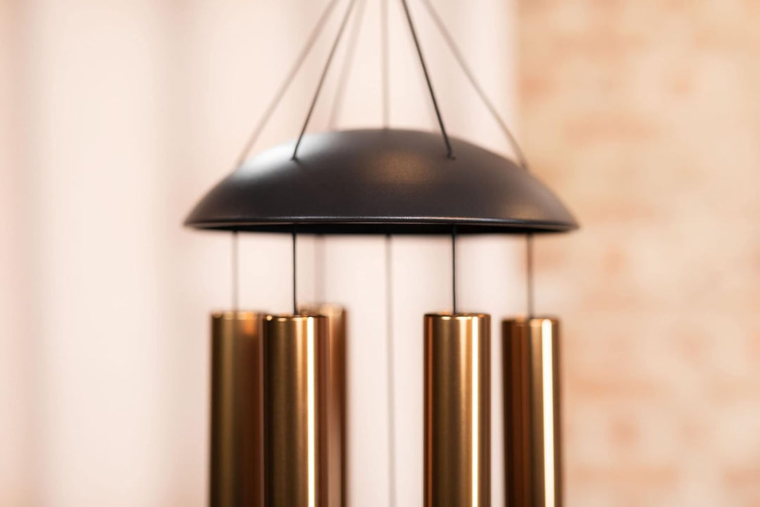 Sonic Energy Moon Meditation Chime – Windspiel mit 6 Klangstäben (432 Hz) – für Garten u. Entspannun