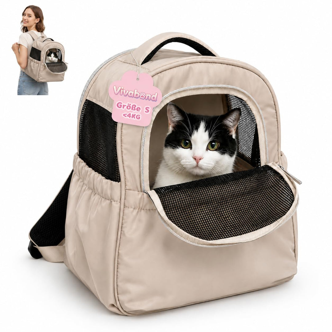 KatzenRucksack HundeRucksack für Kleine Haustiere bis 5 kg - Atmungsaktive & Faltbare Hundetasche, T