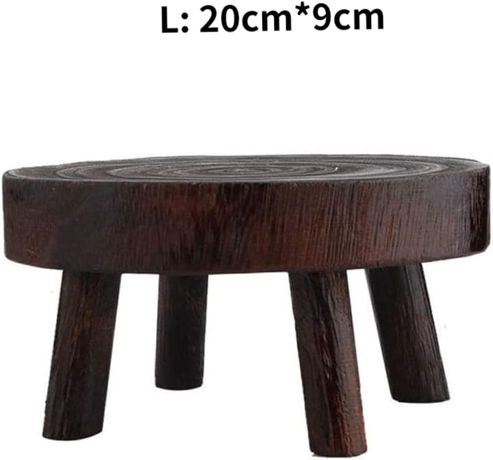 Holzpflanzständer, 20 cm rund, Innenbereich, Gartenpflanztopf Riser, kleiner Gartenhocker für den In