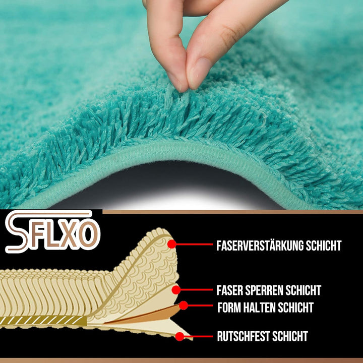 SFLXO Badematte 80cm x 50cm rutschfest-Badvorleger Maschinenwaschbar Anti-Rutsch Badteppich Weich Wa