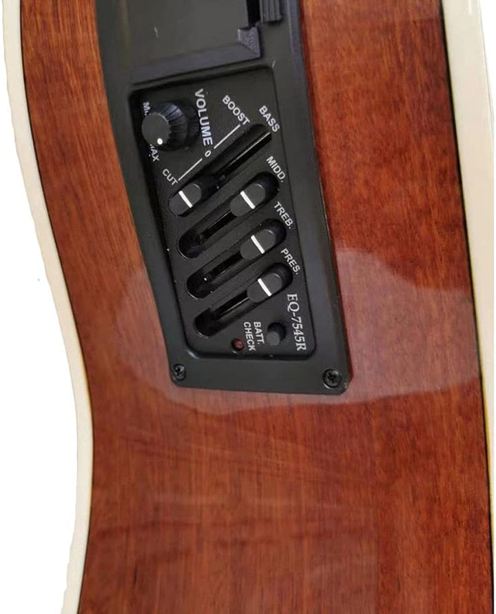 Jiayouy Guitar Pickup 4 Band EQ-7545R Preamp Amplifier Equalizer Tuner Piezo Pickup for Acoustic Gui