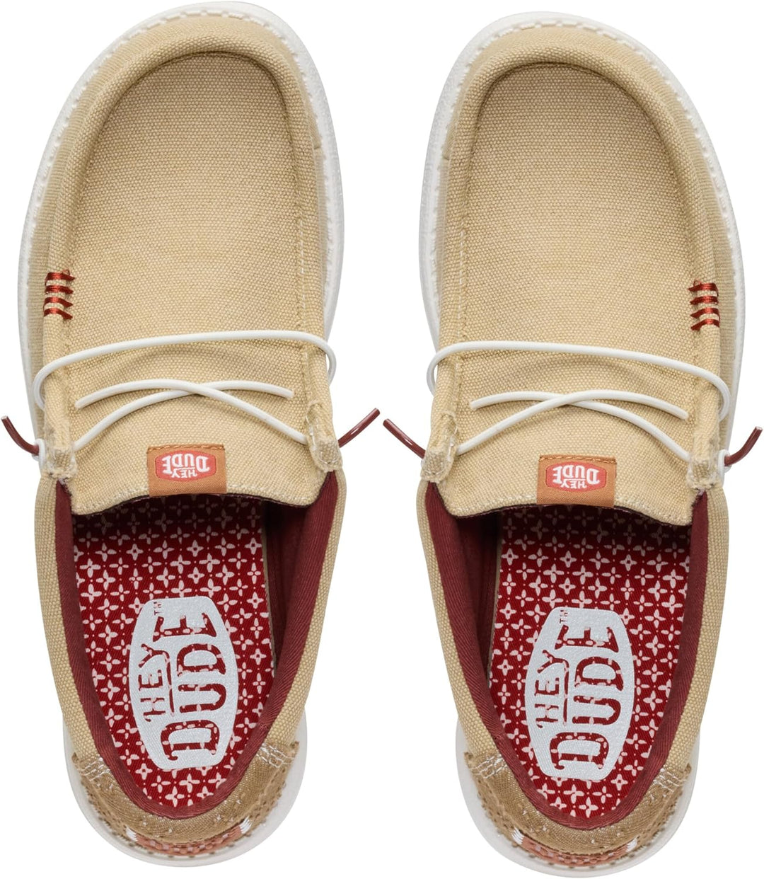 HEYDUDE - Wally Sox Stitch Herren - Slip on Schuhe - Herren Loafers, Black White 40 EU Beige, 40 EU