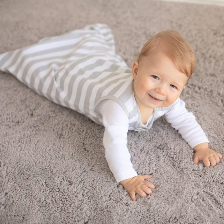 Baby Schlafsack 1.0 TOG, Bio-Baumwolle Baby tragbare Decke mit Zwei-Wege-Reissverschluss, Swaddle Tr