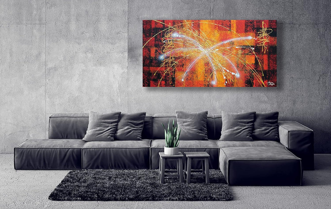 Monica Mirafiori I 100% HANDGEMALT I Gemälde Avantgarde 100x50cm | Gemälde Handgemalt | Acrylgemälde
