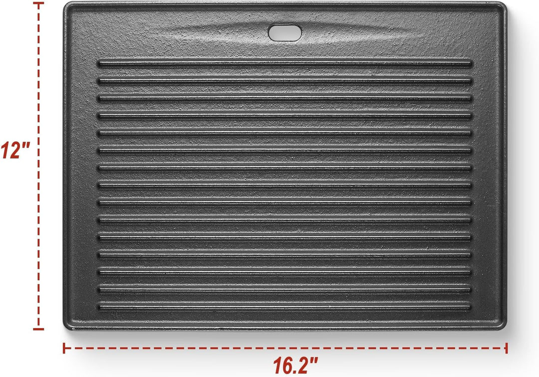 Grillpfanne Gusseisen Ersatzteile für PRO/RED Serie, 41.5 x31CM Grillplatte zubehör&amp; Wendeplatte Gus