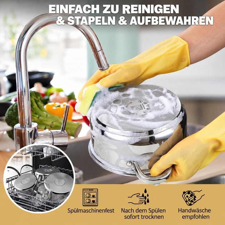 Set mit 5 Kochtöpfen aus Edelstahl Royal Swiss