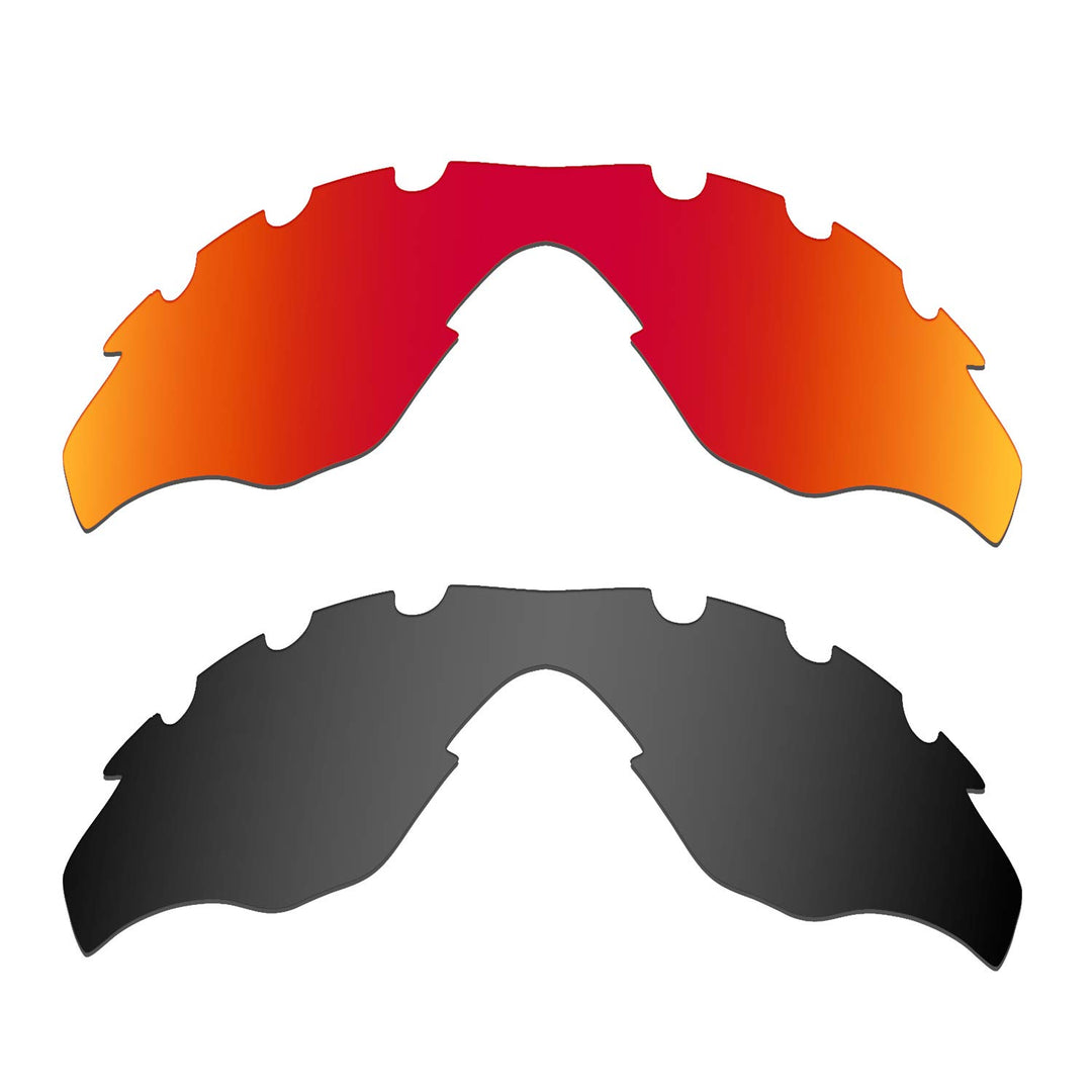 HKUCO Plus Mens Replacement Lenses For Oakley M2-Vented Red/Black Sunglasses