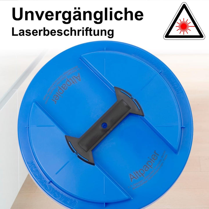 KUEFA BSC LA 60L Mülleimer, Müllsackständer, Gelber Sack Ständer, inkl. Klemm-Ring und Laserbeschrif